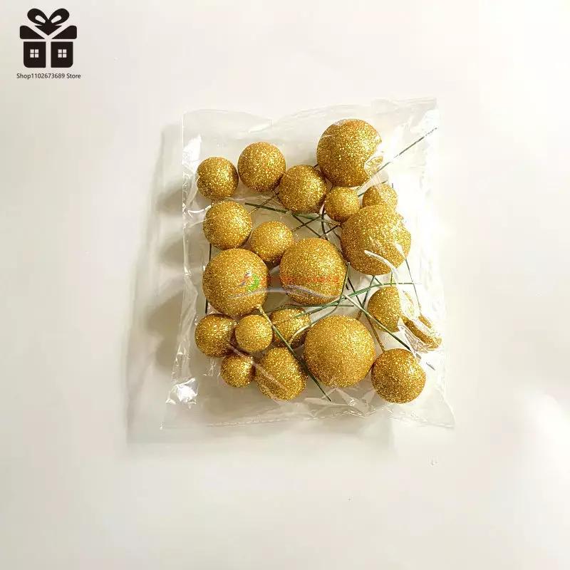 20PCS Cake Topper Ball Set 2cm-4cm Spheres DIY Birthday Cake Decoration for Party Celebrate Wedding Glitter Balls
