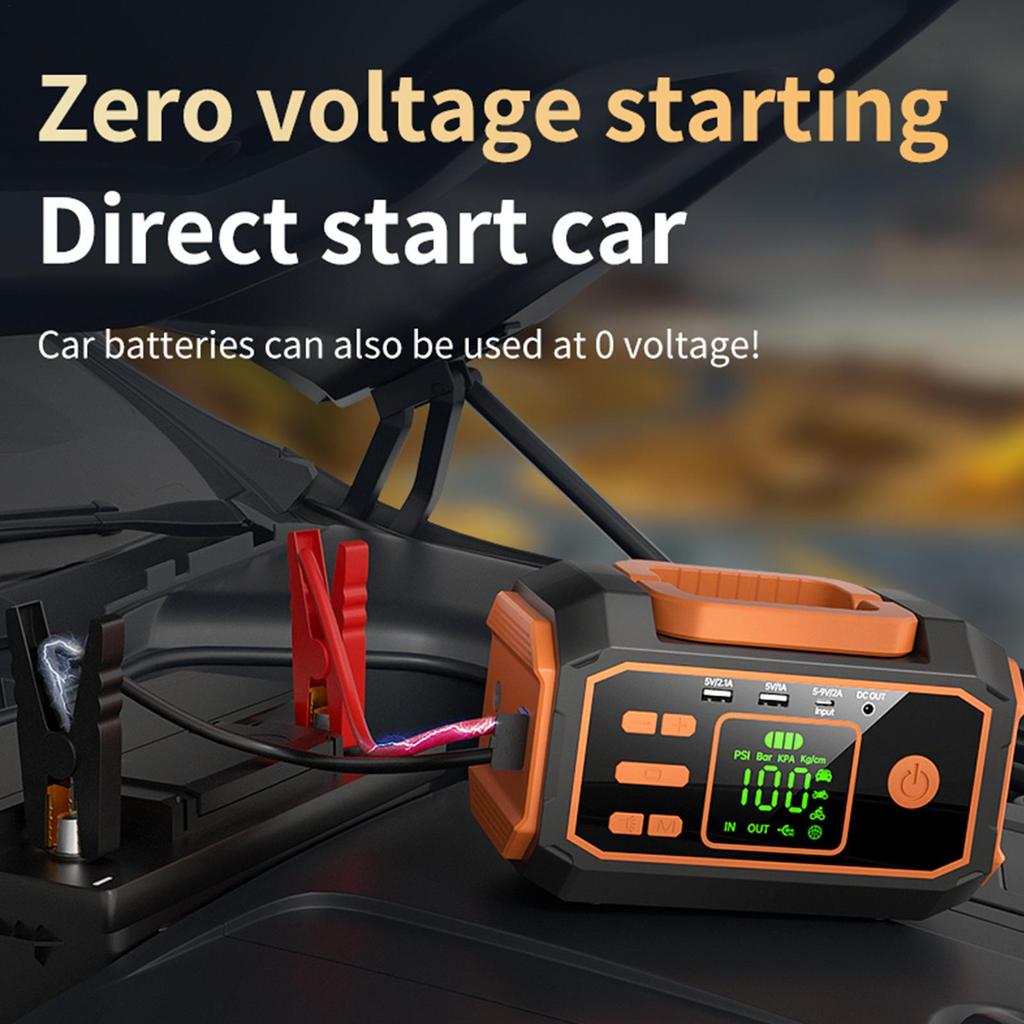 Portable Tire Inflator For Car Digital Pressure Air Compressor With LED Light Mobile Vehicle Tire Pump For RV Camping Bike