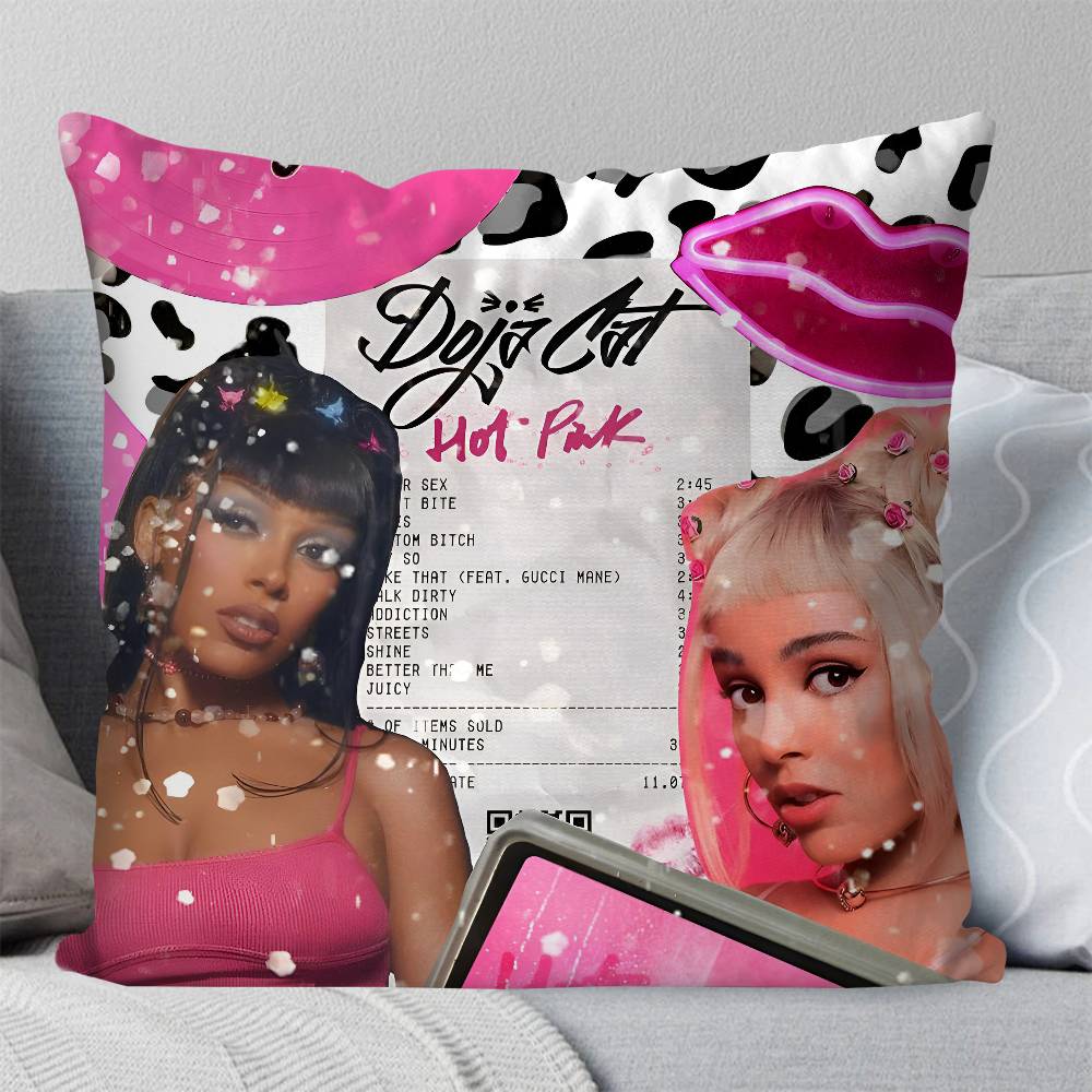 Singer D-Doja Cat Pillow Case Square Pillow Bedroom Sofa Leisure Comfort Cushion Car Living Room Home Decoration