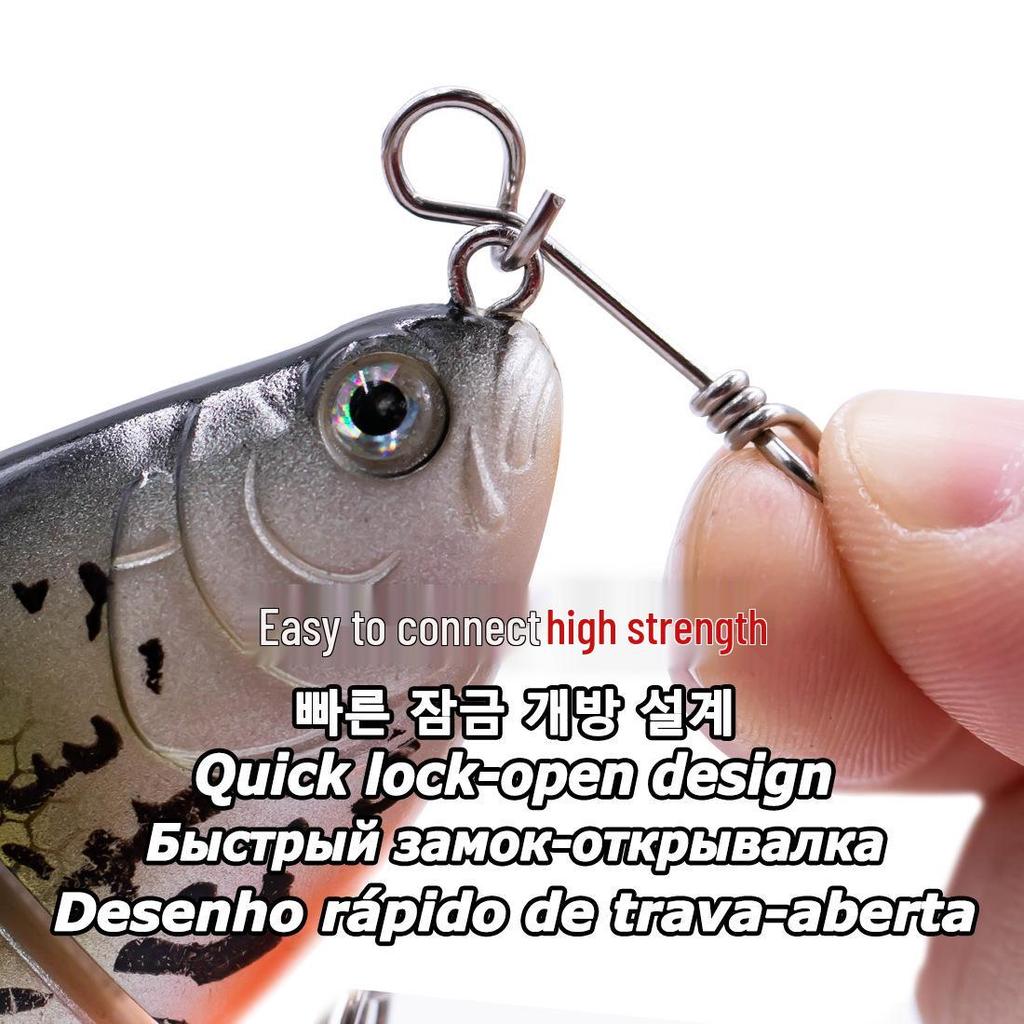 Stainless Steel Fish Clip: Strong Lure Connector with Quick Pin and Enhanced Strength for Sea Fishing.