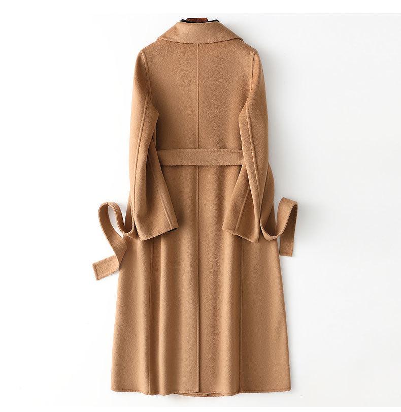Hepburn-Style Women's Slim Fit Double-Faced Cashmere Wool Coat 2024