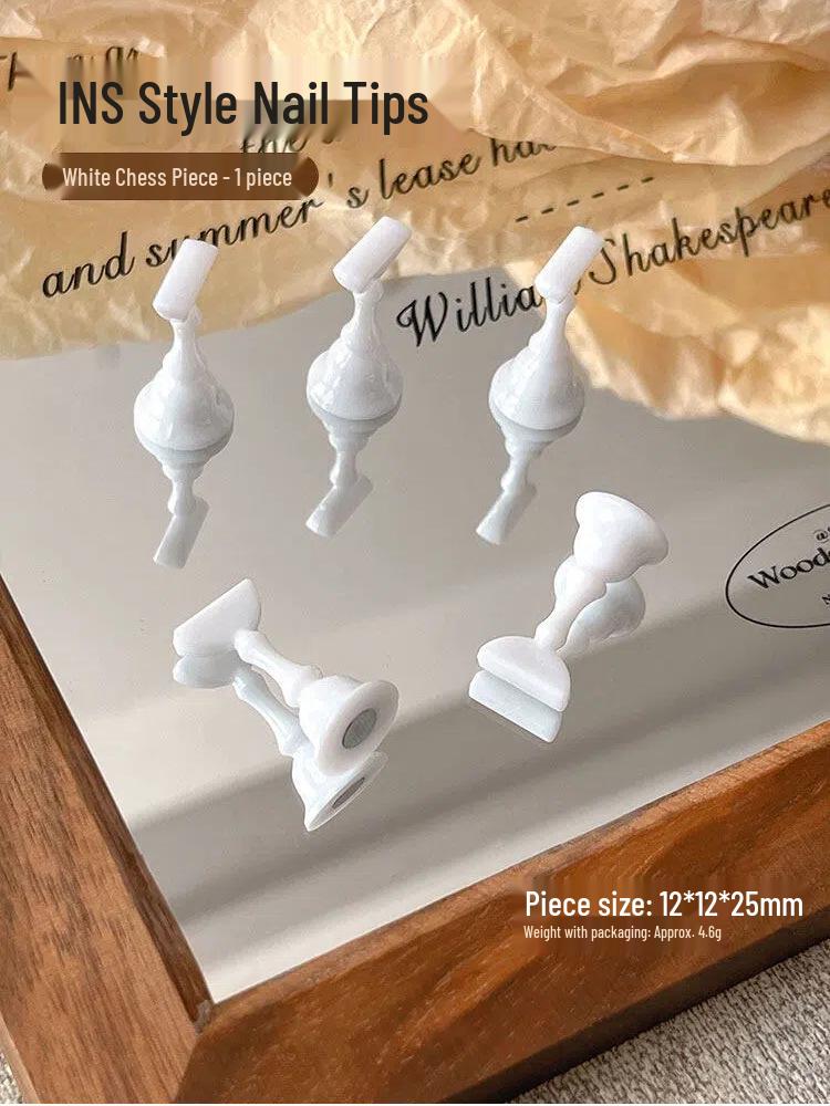 Magnetic Nail Art Practice Stand with Iridescent Chess Piece Design