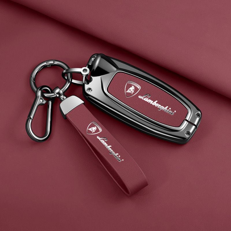 Styling Metal Leather 3 Buttons Car Remote Key Case Cover Shell For Lamborghini Urus Huracan Aventador Premium Car Accessories XX3