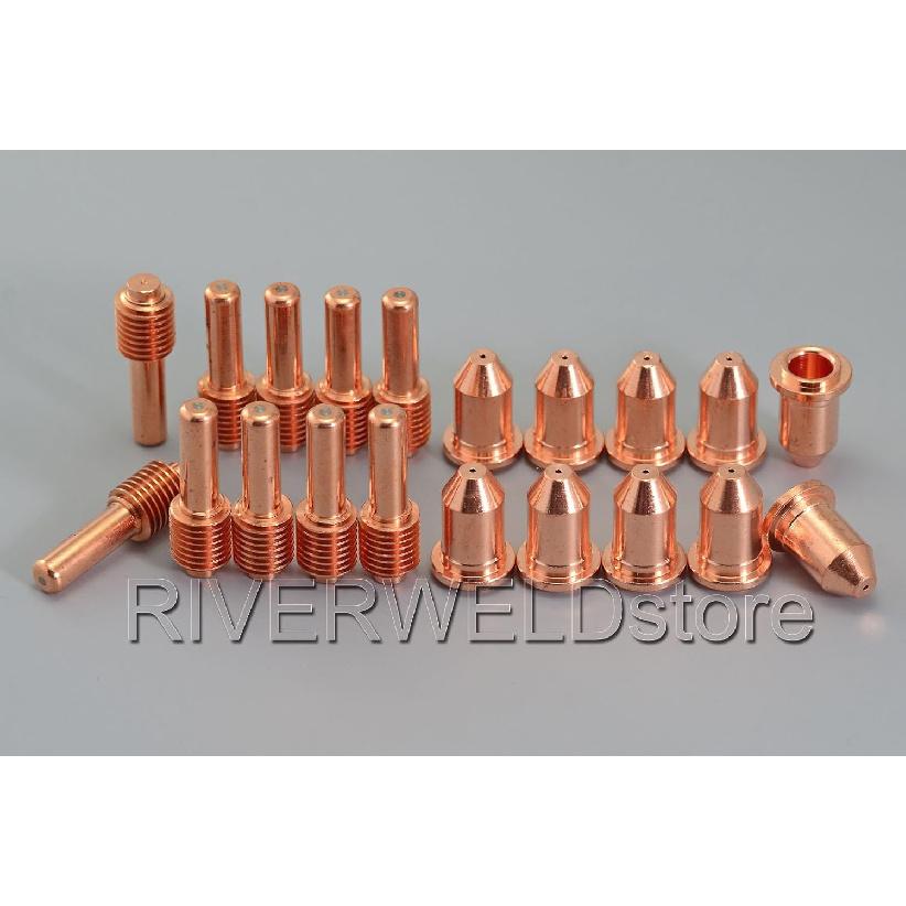 RIVERWELD 192048 Plasma Electrode & 177876 Plasma Nozzle Tips for Miller ICE-50C Plasma Cutter Torch 20pcs