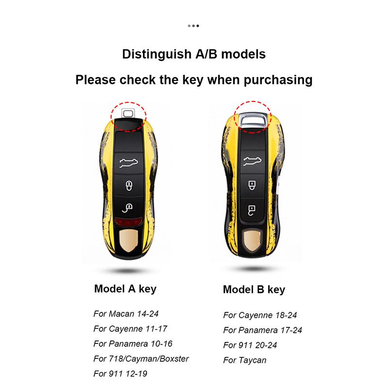 For Porsche Panamera Cayenne Macan 718 Cayman Boxster 911 Taycan 10-25 Car Key Case Protective Shell Cover Various Styles