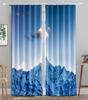 Shangri-la Snowy Mountain Landscape Blackout Window Panel Curtain designed for Living Room Space Bedroom Bathroom Kicthen Door Cupboard Decor Hooks