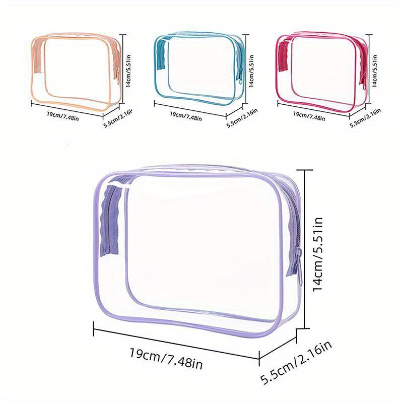 Clear Makeup Bag With Zippers Transparent Makeup Organizer Cosmetic Makeup Bags For Vacation Business Trip Airport Bathroom