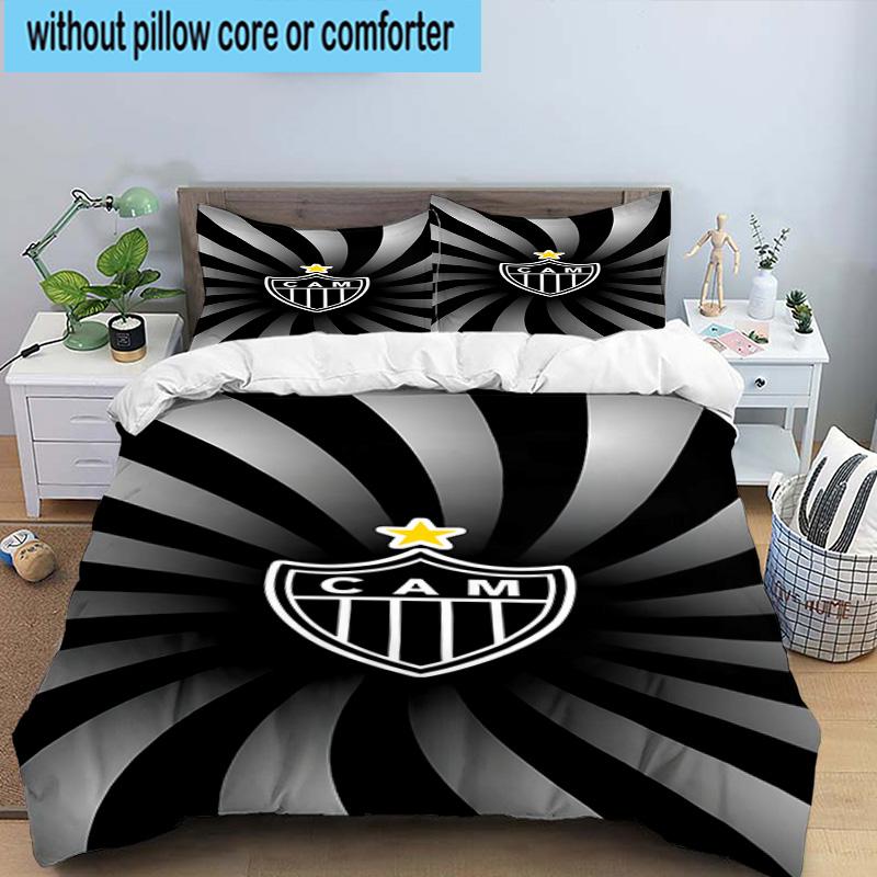 3pcs Clube Atlético Mineiro With Shield Bedding Set Duvet Cover Closure Includes 1 Duvet Cover & 2 Pillowcases Bedding Sets Home Decor Gifts