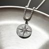 VAF New Design Silver/18K Gold Compass Pendant Necklace Jewelry 316L Stainless Steel Halskette Compass