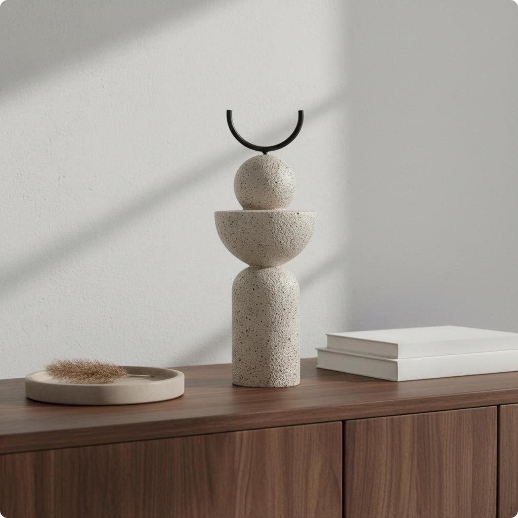 Abstract Statue Modern Tabletop Ornament Minimalist Geometric Decor Figurine