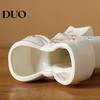 Dried Flower Holder Ceramic Bow Vase with Star, Decorative Flowers Vase, Creative Romantic Home Accessories Arrangement for Living Room Table