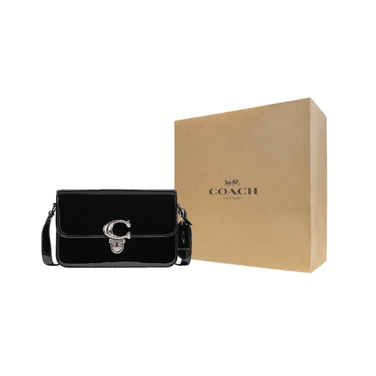 New COACH Studio Cow Leather Small Square Bag, Crossbody Bag, Shoulder Bag Women's Black CE723-LHBLK