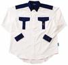 Motorcycle Instructor Y Shirt S 393 <Long Sleeve> White/Navy IK-931