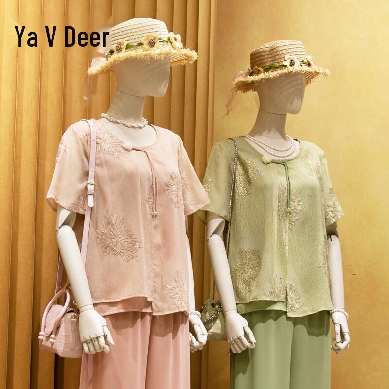 

Женский летний двухпредметный комплект из шифона в китайском стиле YaLu 3XL