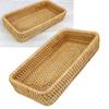 Rattan Tray Tabletop Organization Hand Woven Snack Storage Basket Multifunctional Serving Tray