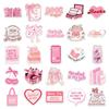 50 Pink Girly Creative Waterproof Stickers for Earphones, Water Bottles, and Refrigerators