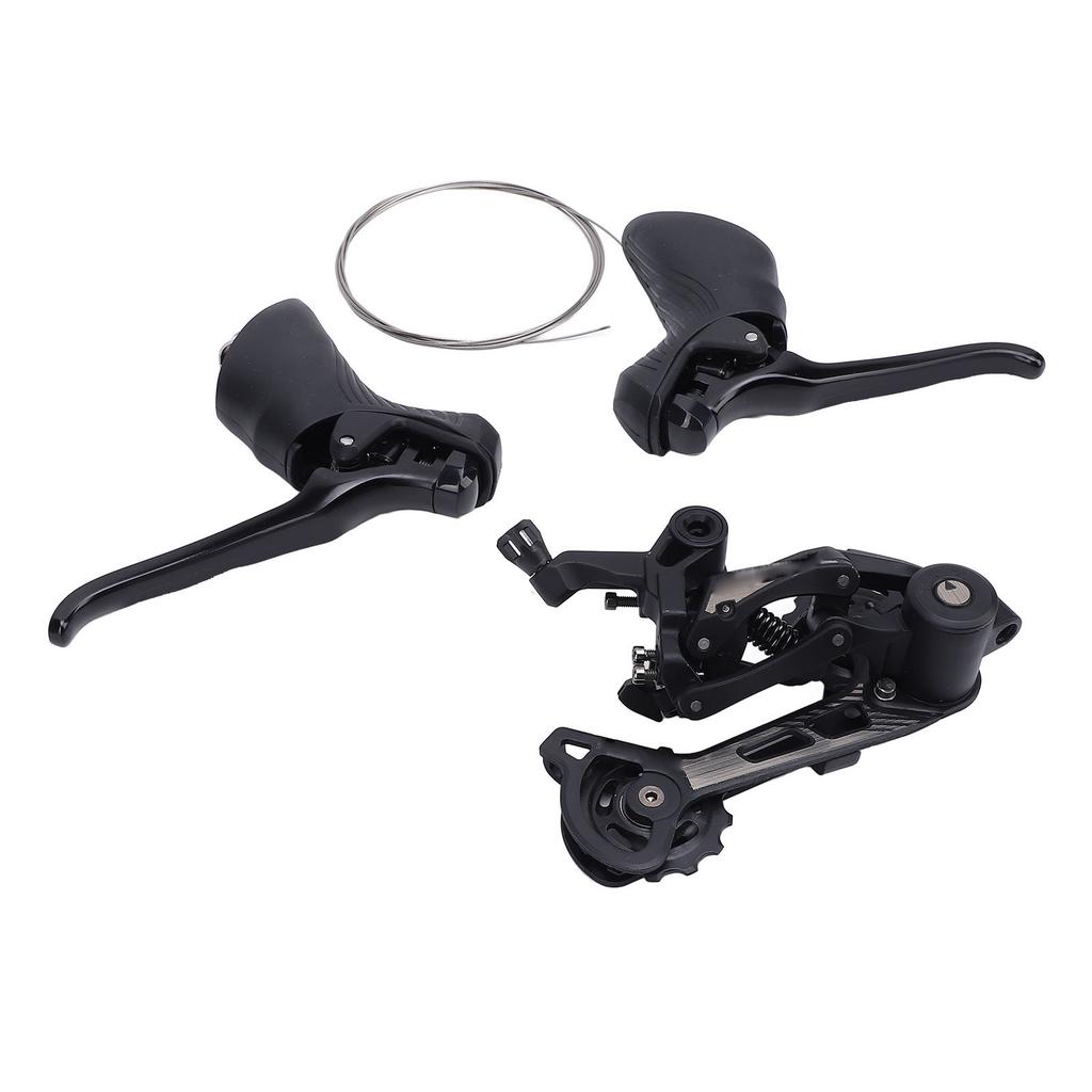 Rear Derailleur Set 2x11 Speed Aluminum Alloy Cycle Rear Derailleur with Brake Lever for Road Cycling