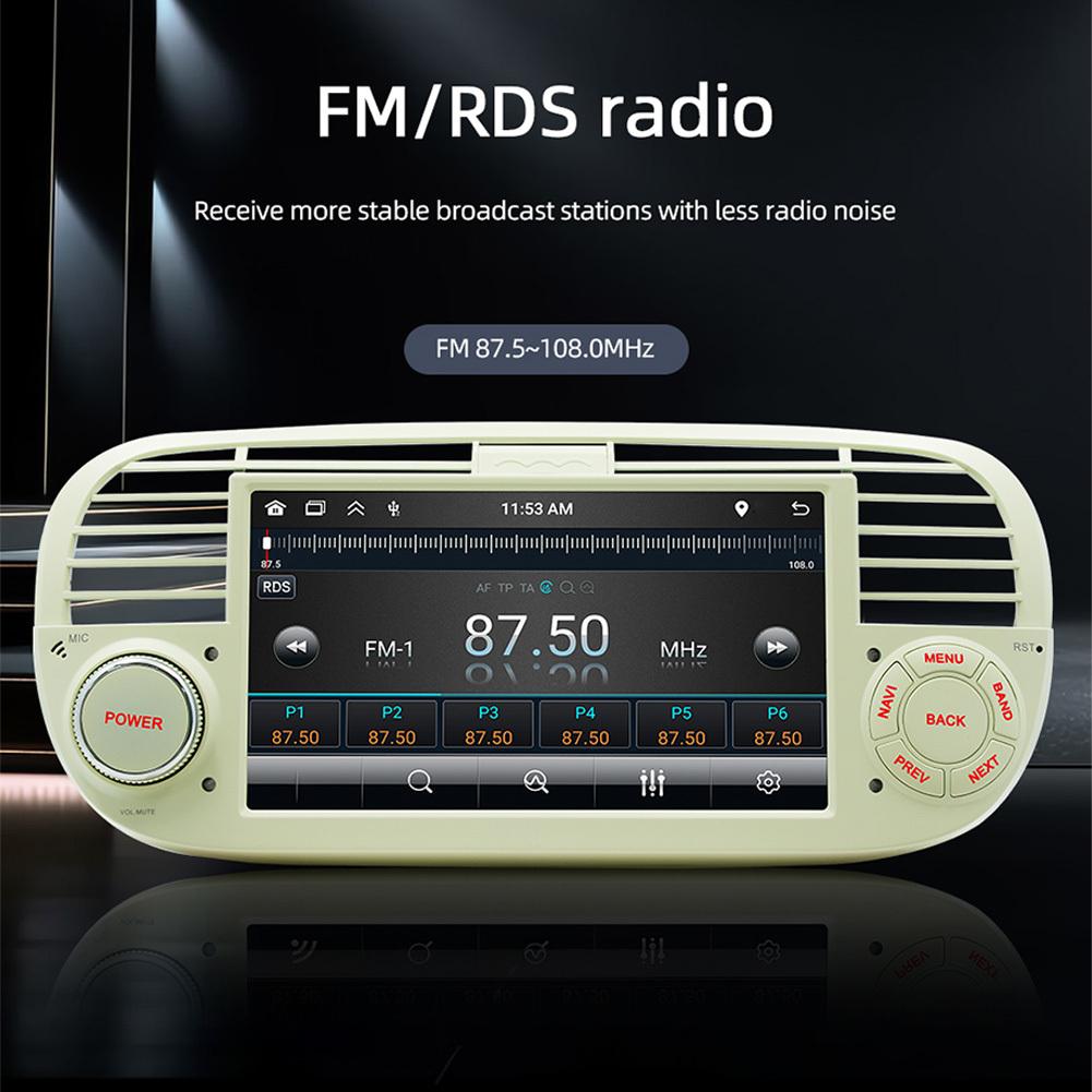 Afișaj de navigație GPS stereo pentru mașină compatibil cu sistemul de interacțiune auto Ios și compatibil Android Auto pentru Fiat 500 2010-2015