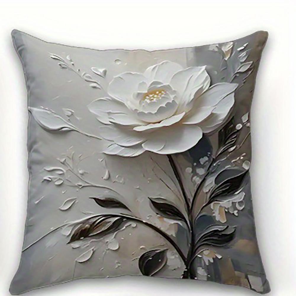 1/4pcs Floral Patterned Pillowcases with 3D Flower Design Sofa Cushion Cover Home Bedroom Room Decoration