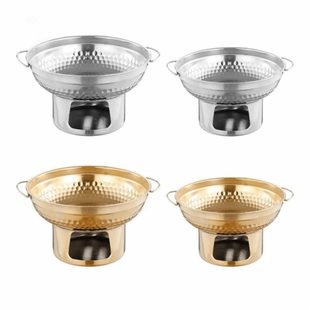 Fast Heating Stainless Steel Hot Pot Thickened Dessert Holder Double Ears Hot Pot  Food Serving