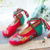 Ladies' New Ethnic-Style Embroidered Canvas Shoes with Oxford Sole Soft-Sole Dance Flats