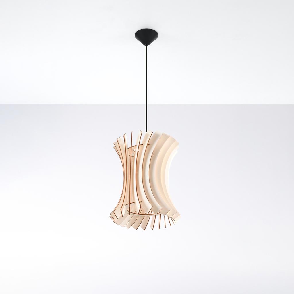 Lampa Wisząca Oriana 1 E27 Naturalne Drewno Wood Sollux Sl.0642