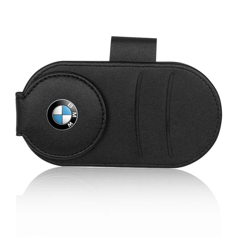 Leder Auto Brillenhalter Sonnenblende Multifunktions Sonnenbrillenhalter Autostyling für BMW M Performance M3 M5 M6 F20 F10 F13 F15 F16