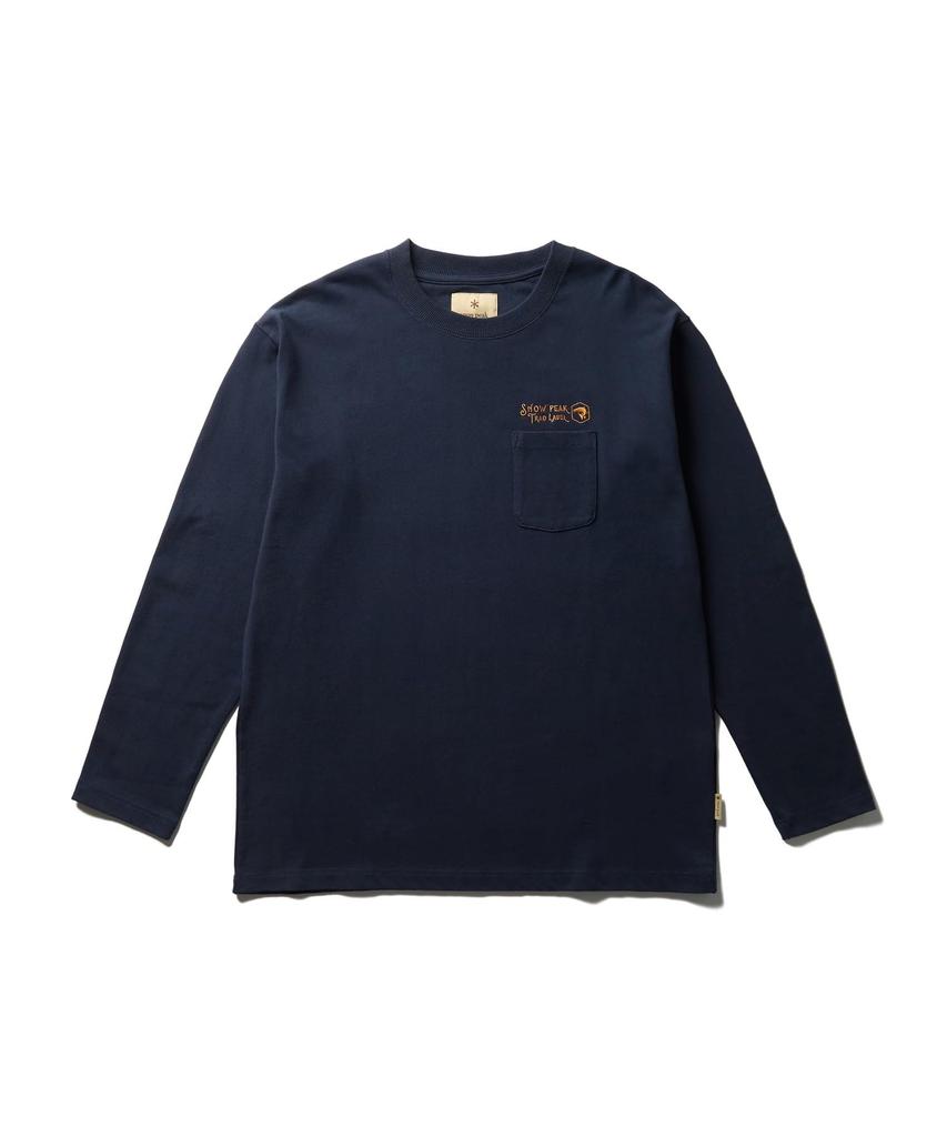 Trad Label Pocket Heavy for Men and Size Indigo [Snow Peak] L/S T-Shirt SPTL-TS-26SU907 Long-sleeved T-shirt Women, M,