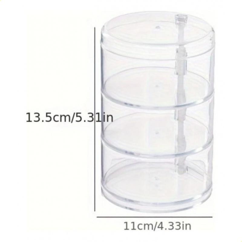 

Transparent Rotating Makeup Sponge Powder Puff Storage Box Dustproof Breathable Desktop Organizer Cosmetic Storage Rack
