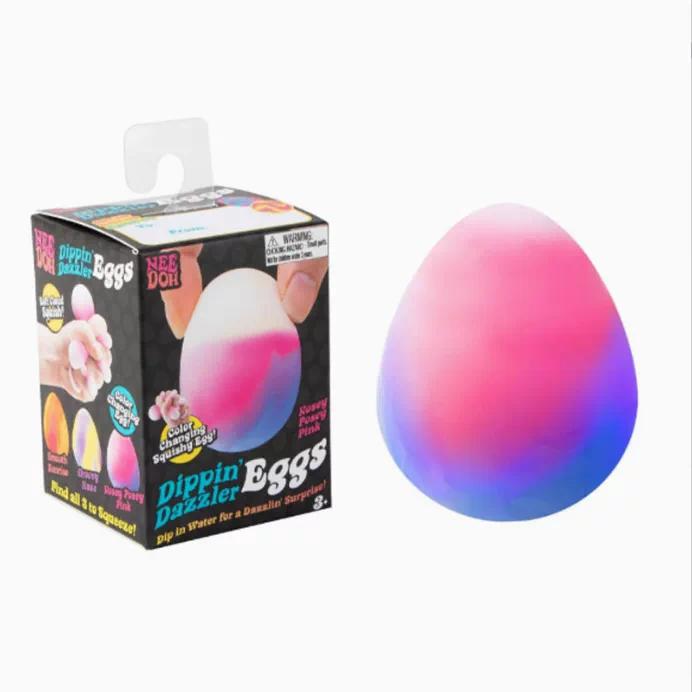 Nee Doh Dippin Dazzler Egg Blind Box Water Activated Color Changing Slime Stress Relief Sensory Fidget Squeeze Kids Adults Toy (As shown-13294)-
