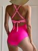 Women's Sexy Hollow Out One-Piece Swimsuit - Backless, Lace-Up Bodycon Bikini
