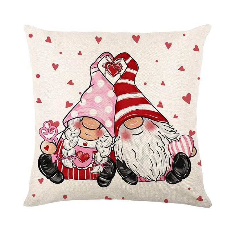 

New Valentine s Day Polyester Printed Cushion Cover Holiday Decoration Living Room Sofa Cushion Cover Pillow 45 * 45Cm (without pillow core)