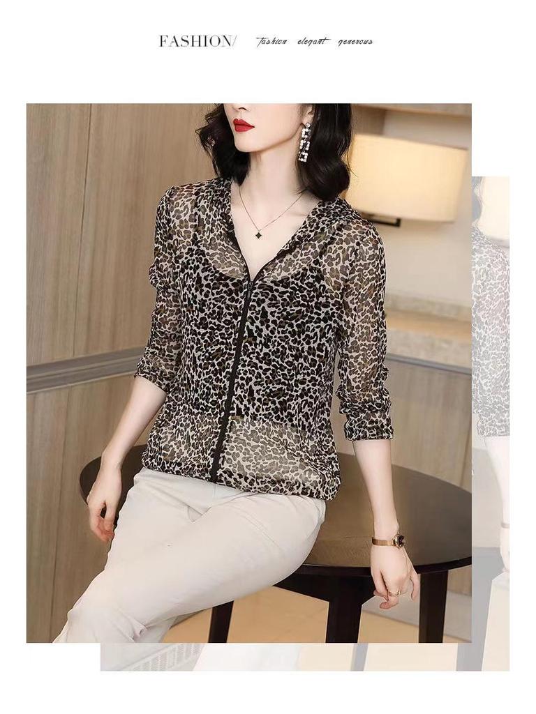 Sommer Koreanische Gestrickte Sonnenschutz Polka Dot Kapuzenjacke - Übergröße für Mittelalte & Ältere Frauen