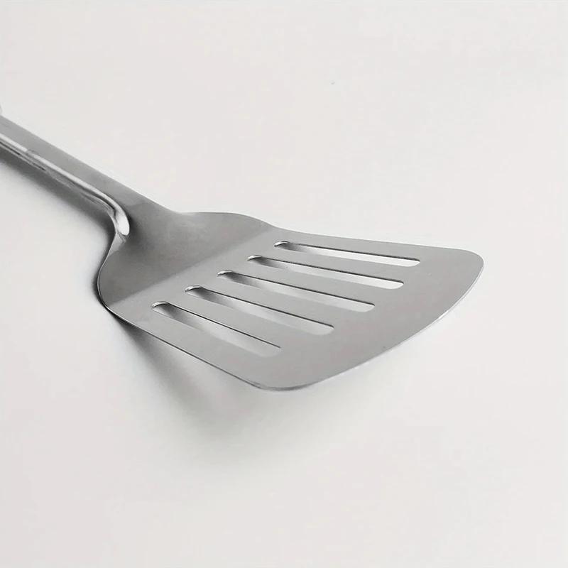 1PC Stainless Steel Slotted Spatula - Kitchen Cooking Turner, Saute Steak Burger Butter Tool, Kitchen Utensils Cookware