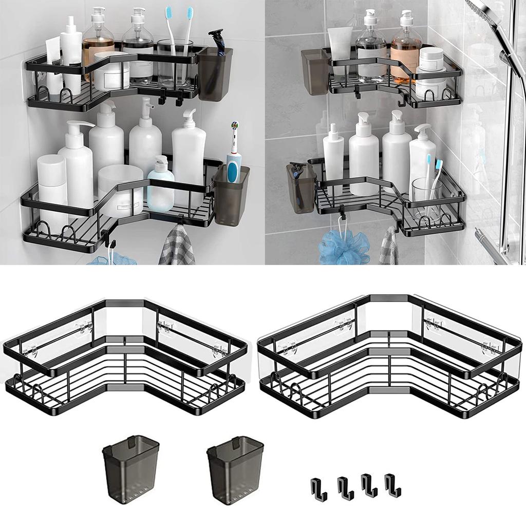 Bathroom & Shower Storage Solution Space Saving Rack Adhesive Shower Shelf Corner Rack Efficient & Functional Shelf