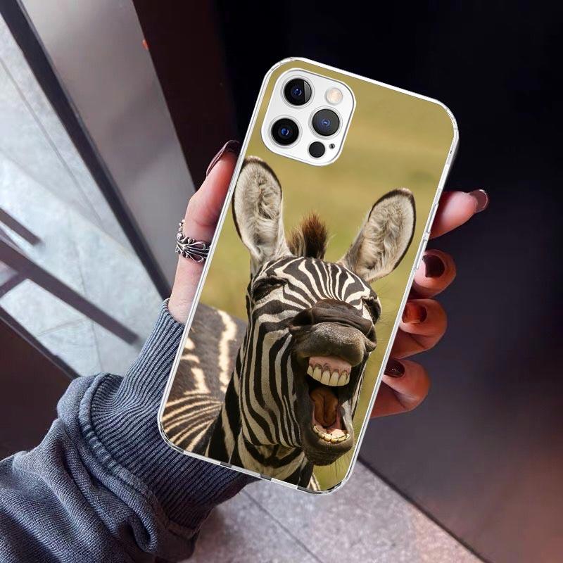 Funny Donkey Phone Case For iPhone 17 Air 11 13 Mini 14 15 Plus 16 12 Pro Max 16E SE 7 8 Pattern Soft TPU Back Cover 13 12 Mini