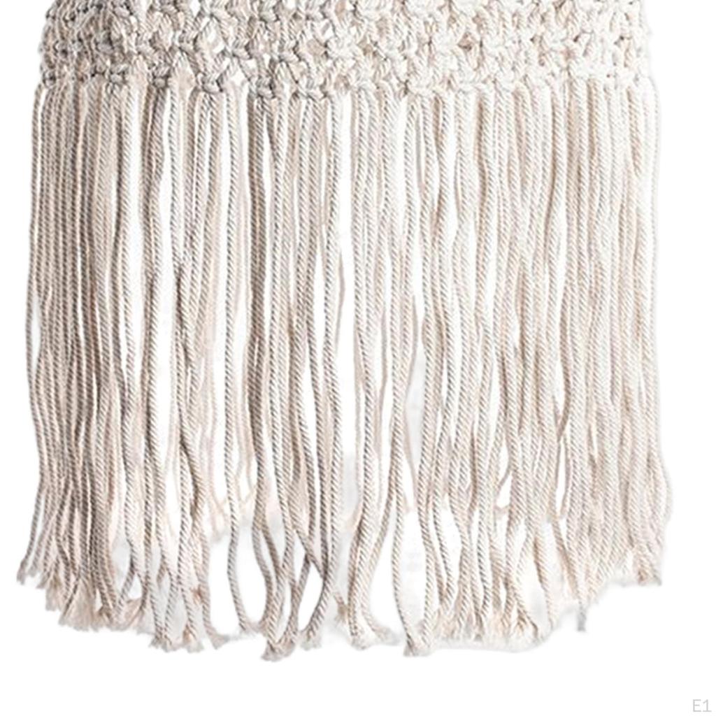 Bohemian Macrame Lamp Shade Hand Woven Chandeliers Hanging Light Cover Lampshade for Office Hotel