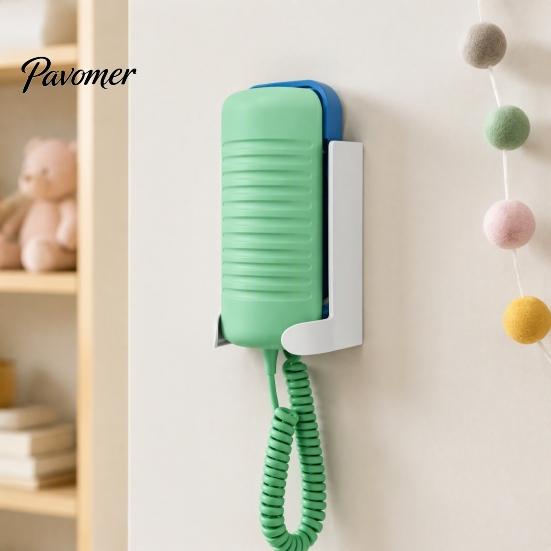Kids Room Storage Wall-Mounted Landline Phone Holder, Retro String Stand, Wall Mount Holder Space Saving Plastic Organizer for Bedroom And Playroom