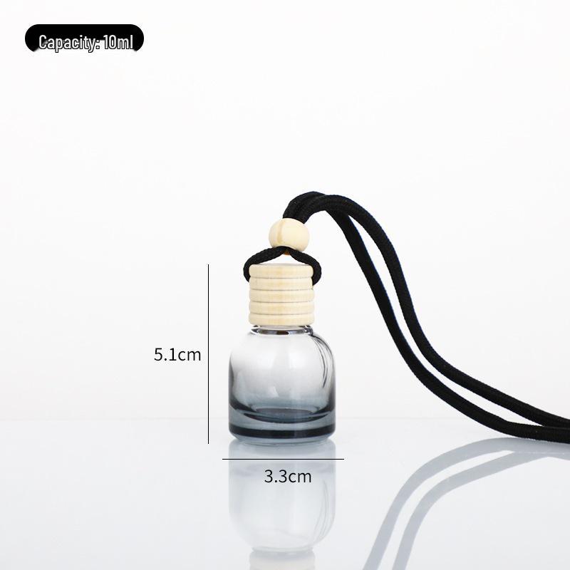 Transparent Refillable Car Air Freshener with Wooden Lid and Lanyard