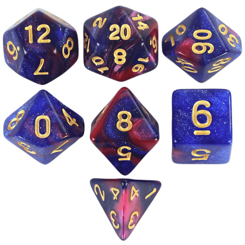 

Новый двухцветный многоликий дракон и игра в подземелье, настольная игра в кости, цвет (7 штук в комплекте) темно-синий