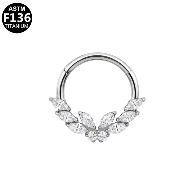 European-American Zirconia G23 Titanium Alloy Nose Ring & Stud