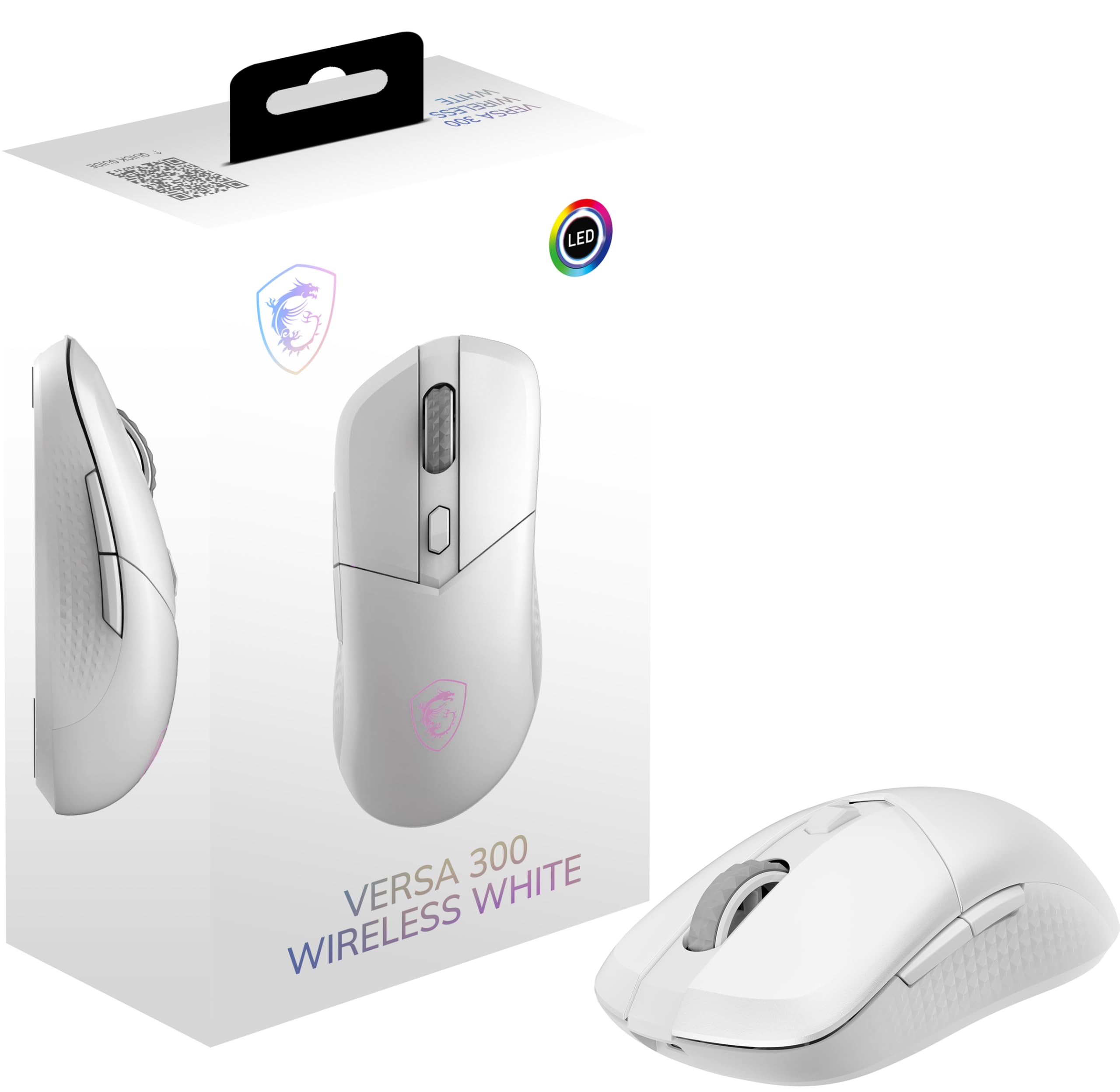 

MSI VERSA 300 W WHITE Wireless Gaming Lightweight MS0757 Mouse, 60g, Wired/Wireless, Ambidextrous, білий