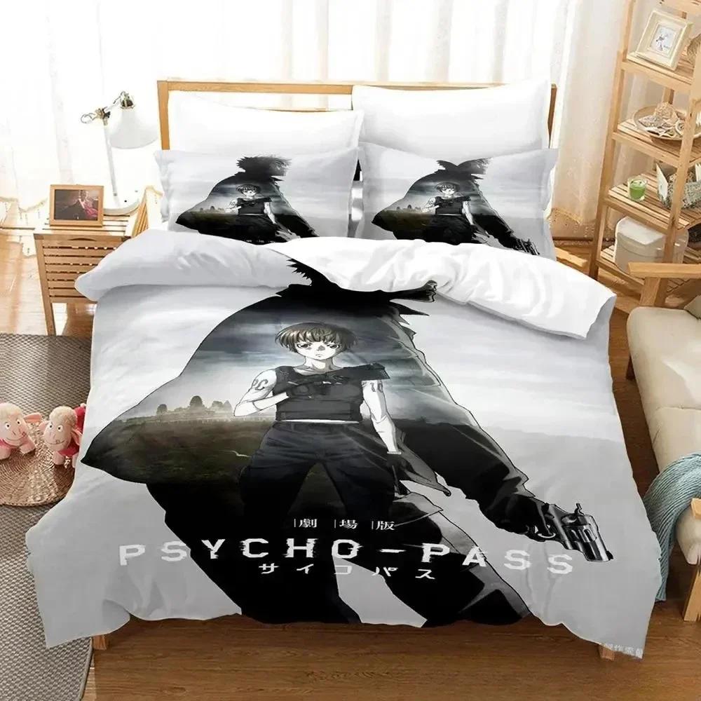 3D Anime Parure Psycho Pass Printed Bed Set Duvet Cover Pillowcase Bedding Set Bed Linen Sheet Quilt Cover Full Queen King Size
