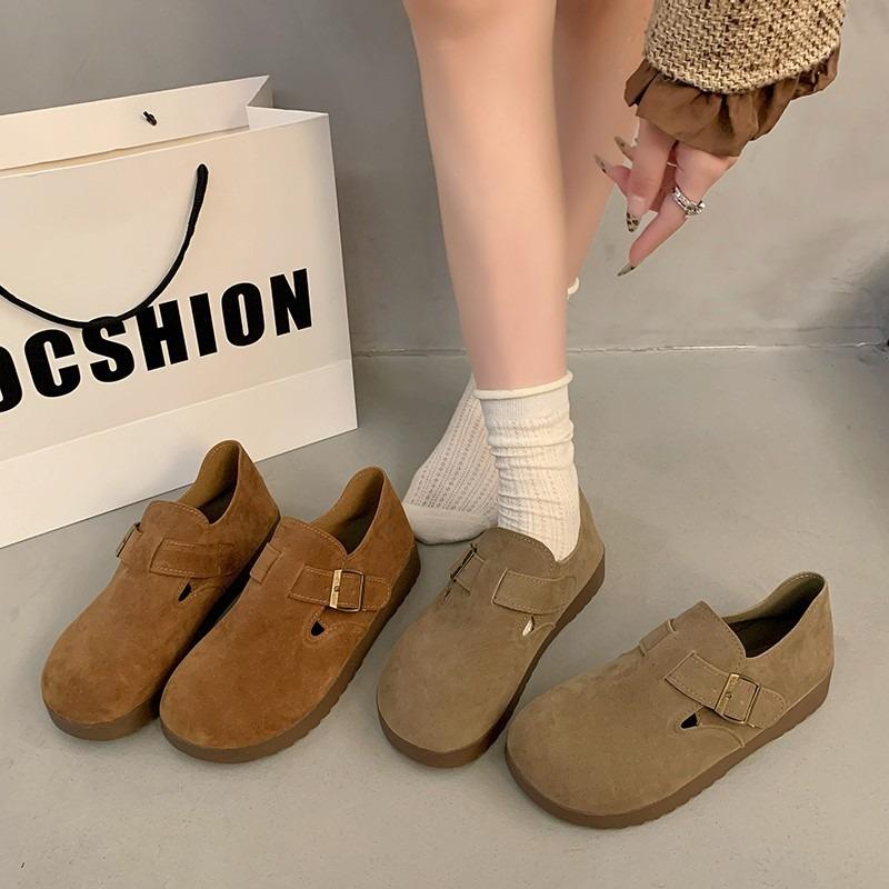 Thick-soled Autumn and Winter New Fashionable Lazy Shoes with Velvet To Keep Warm, One-pedal Rocking Shoes