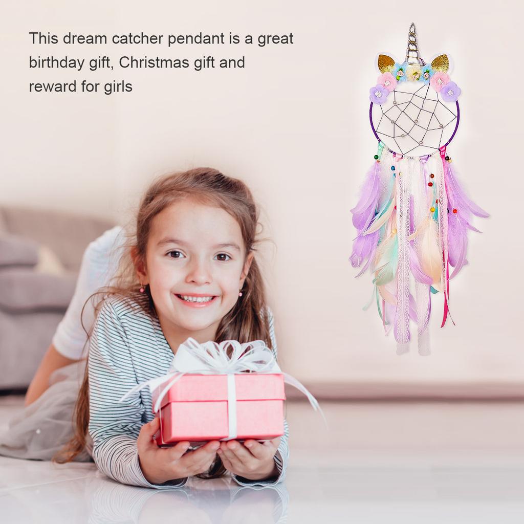 Colorful Dream Catchers Handmade Wall Hanging Decoration for Girl Bedroom Window Bedside Ornaments Make Wish Blessing Birth Gift