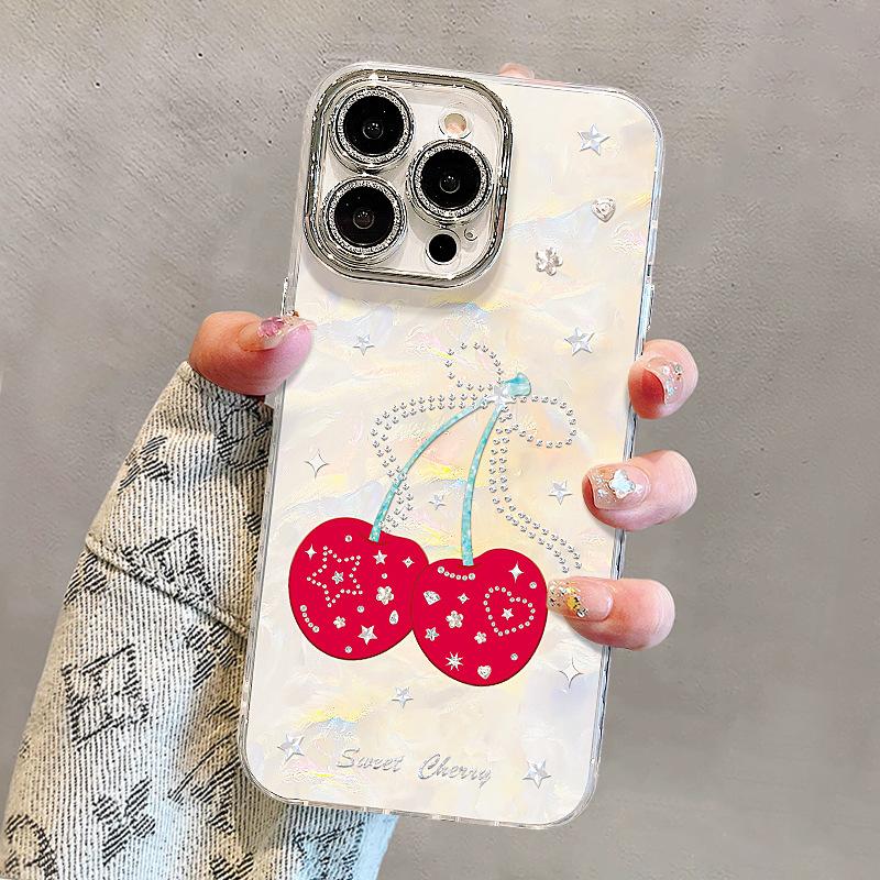 Cherry Bracelet Is Suitable for Apple 17promax Mobile Phone Case Iphone16 Niche 15 New Women's Models 14 Lens Film 13