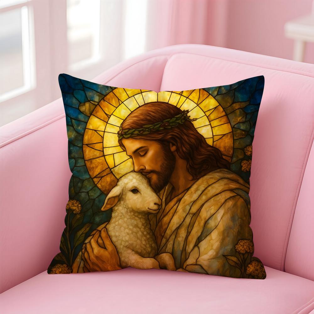 The Lamb Of God Cushion Cover Linen Cushion Cover Soft Decorative Case For Sofa Home Decor