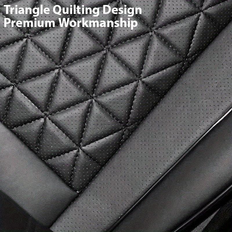 1PC Diamond-Quilted Premium PU Leather Car Seat Cover Non-Slip Breathable Universal Fit for Sedans SUVs Trucks - Seat Pad
