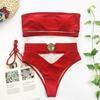 Women's Metal Buckle Bandeau Bandage Bikini - Style 2043