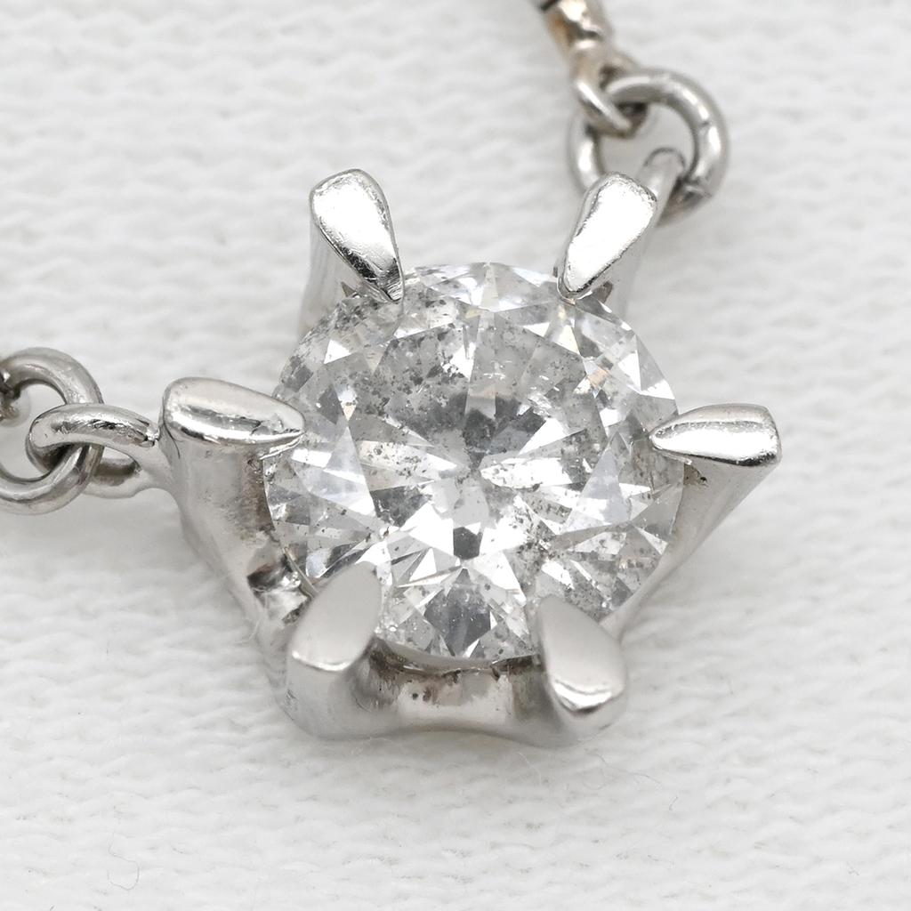 NON BRAND - Solitaire diamondNecklace Pt900/diamond Array